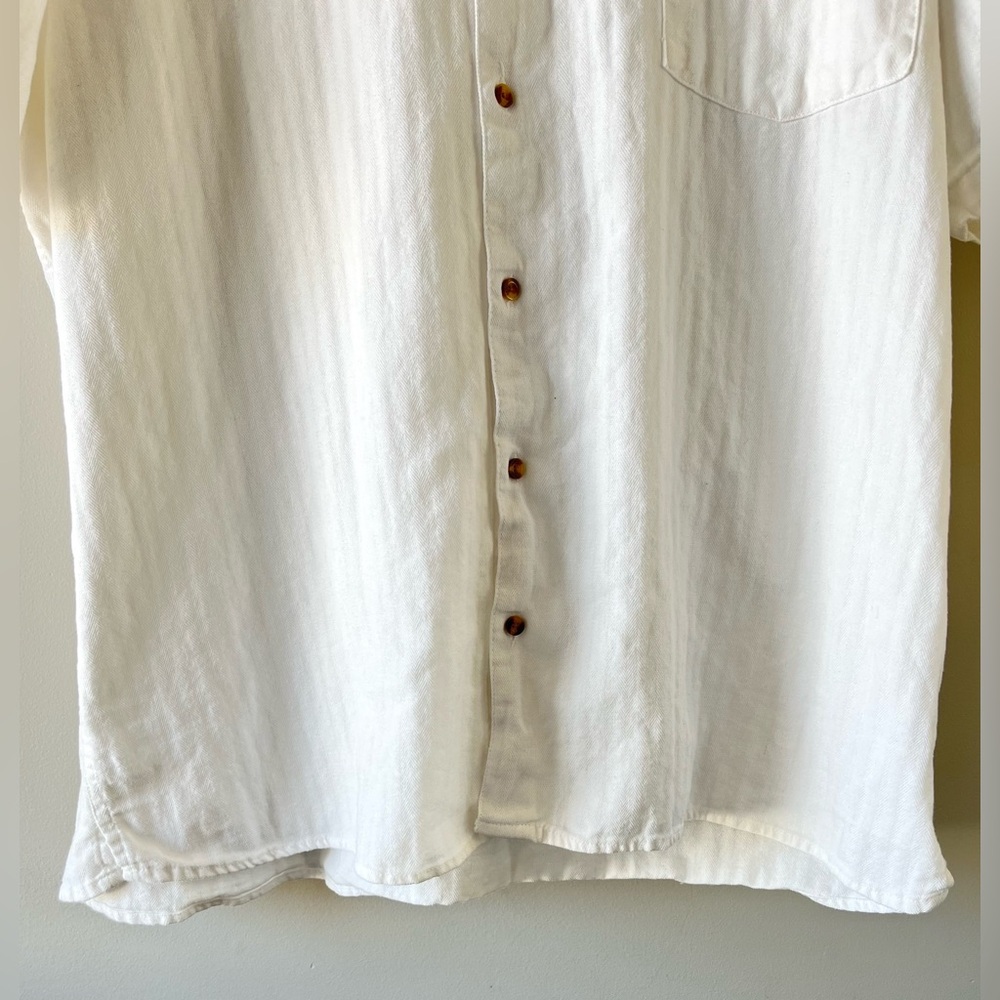 Quiksilver Men's White Casual Button-Down Shirt Size XXL Coastal Beach Summer - Picture 4 of 11